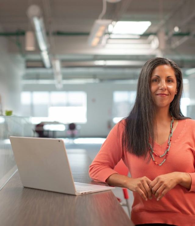 Accountants reviewing client work together