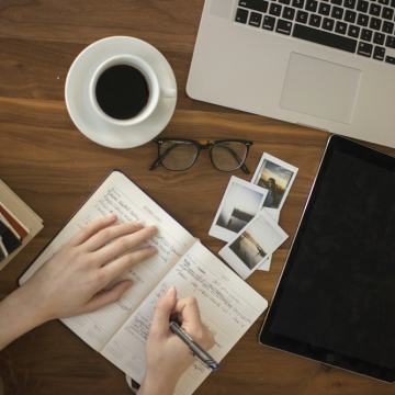 Planning notes on a desk